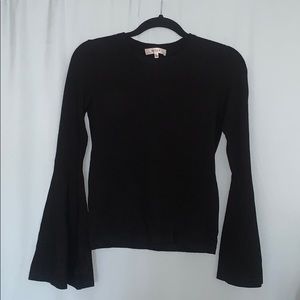 Milly black knit with flared sleeves